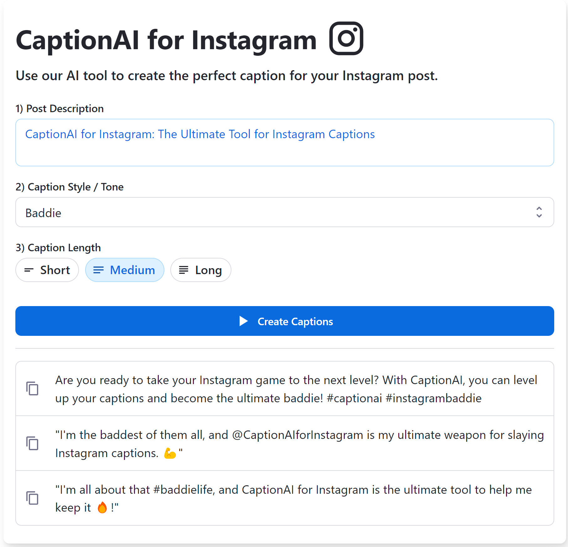 Get the Perfect Caption with CaptionAI for Instagram